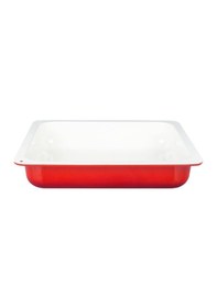 Resim Lava Döküm GN 2/3 Gastronorm Küvet İç Renk Krem 35 x 32 CM Kırmızı 