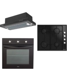 Resim Zendi ZS4002B Ankastre Set -Dolap Altı Aspiratör-Emaye Ocak-Statik Fırın (ZD1201B-ZO21411B-ZF3301B) 