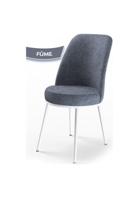 Resim Canisa Concept Dexa Serisi, Üst Kalite Yemek Odası Sandalyesi, Metal Beyaz Iskeletli , 1 Adet Füme Füme, Metal 