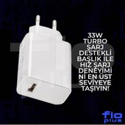 Resim FİOPLUS 33 Watt şarj başlığı Fast Qualcomm Turbo Hızlı %100 Mı Şarj Aleti Xiaomi Uyumlu 33W Şarj başlığı 