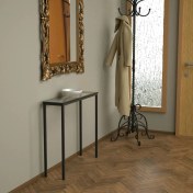 Resim Evka Shiny Dresuar Siyah Statik Şeffaf Cam Tabla 