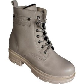 Resim Yazkış Kadın Siyah Ten Cilt Taş Bağcıklı 14cm Bilek Boyu 5cm Kalın Taban Düz Bot Ten 