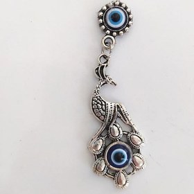 Resim Tavus Kuşu Nazar Boncuklu Mıknatıslı Metal Magnet Buzdolabı Süsü 