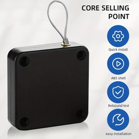 Resim 1 adet Yükseltilmiş Gözeneksiz 1000g Otomatik Kapı Kapatıcı, Fırtına Kapı Kapatıcı, Çelik Çekme Kordonlu Kayar Ekran Otomatik Kapı Kapatıcı, Banyo, Yatak Odası, Çalışma Odası vb. İçin Uygun 