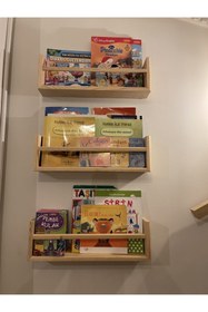 Resim BİGWOODWORKERS Dekoratif Ahşap Çocuk Kitaplığı 