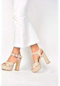 Resim Fox Shoes Ten Platform Topuklu Kadın Ayakkabı M348202409 Ten Rengi 