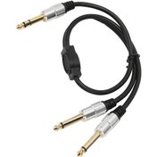 Resim Tenfowee 6.35mm Stereo'dan 2 Adet Mono'ya Y Tipi Ses Kablosu - Altın Kaplama Uçlar Ve Aluminyum Kasa İle Mikser, Gitar, Hoparlör Uyumlu Diğer 