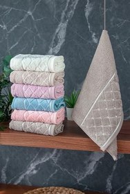 Resim Jakarlı%100 Pamuklu 6'lı Lüks Kutulu Çeyizlik Mutfak Havlusu 30X50-00743 