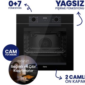 Resim Ferre Fryart Digital 5 Gözlü Siyah Cam Ankastre Set QEP63CS+BL135+D077-SA 