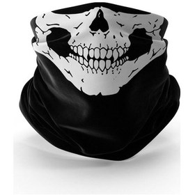 Resim Aida Jewelss Buff Kuru Kafa İskelet Maske Motorcu Kar Maskesi Boyunluk Maske Baf Ağızlık Mask Buff Siyah 