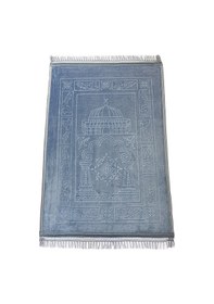 Resim Yumuşak Kadife Dokulu Peluş Seccade Mavi Mavi 