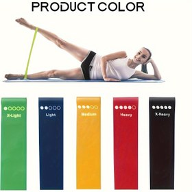 Resim 5 adet Direnç Bantları, Egzersiz Bantları, Tüm Vücut Fitness, Booty, Bacak, Kol, Esneme, Evde Spor Salonu, Fitness, Yoga ve Pilates için 