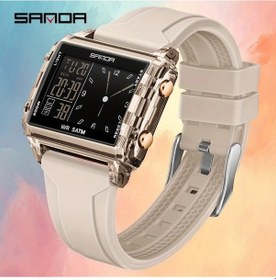 Resim Cloud011 Sanda Unisex Transparent Kayısı Digital Spor Saati Gece Işığı Fitness Takipçi Diğer 