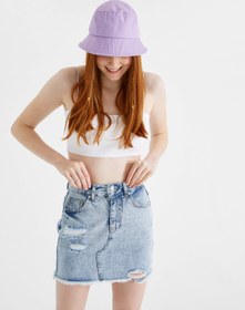 Resim Cepli Mini Kot Etek 