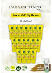 Resim Doğal 17 Adet Ananas Özlü Çocuk Diş Macunu 60 Ml, Rosie Hediye 