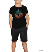 Resim Supernatural Galaxy Logo Siyah Çocuk Tişört Siyah 