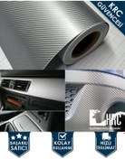 Resim KRCDİJİTAL 3d Karbon Hava Kanallı Araç Kaplama Folyosu 152cmx50cm Kendinden Yapışkanlı 