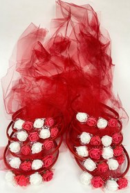 Resim Hobigram Beyaz Çiçekli Kırmızı Tüllü Nedime Ve Çocuk Tacı – Kına Eğlence Aksesuarı, Şık Tasarım – Kına Eğlen 