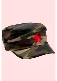 Resim Tezzgelsin Unisex Castro Kızıl Yıldız Arkadan Ayarlanabilir Şapka Yeşil Kamuflaj 