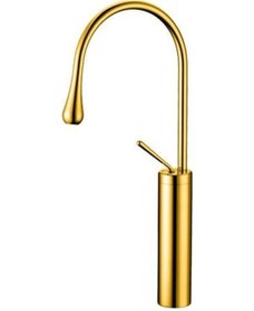 Resim Fause Yüksek Çanak Lavabo Bataryası Pelicano Altın Ksl105-G 