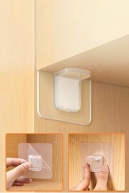 Resim Genel Markalar Kendinden Yapışkanlı Raf Tutucu Şeffaf 4 Adet Köşe Tutucu 