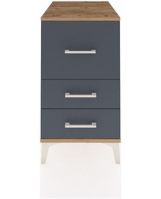 Resim Kronos Komodin 3 Çekmeceli 44x59x80 Çam-antrasit Çam 
