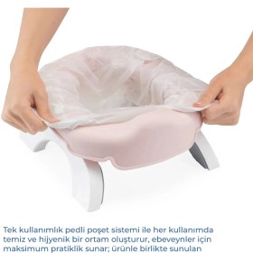 Resim Babyjem Soft Pembe New Color Portatif Katlanabilir Lazımlık Ergonomik Tasarım ile Pratik Kullanım Sunar 