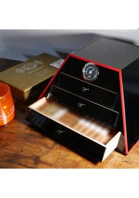 Resim Myon Paris Pyramid Humidor Puro Kutusu Mat Siyah 50's 