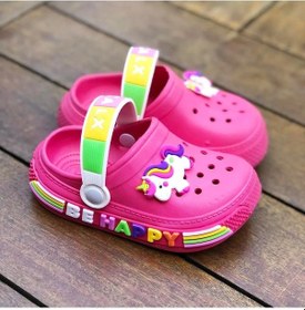 Resim Minibonito Kız Çocuk Unicorn Figürlü Kaydırmaz Taban Terlik Sandalet Fuşya 