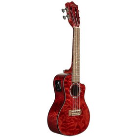Resim Lanikai QM-RDCEC Quilted Maple Elektro Ukulele - Kırmızı (Üst Segment - Concert Boy) | Kapitone Akçaağaç Kapak, Fishman Kula Preamp ve Ekolayzer, Parlak Kırmızı Finish, Zengin Rezonans | Ölçüler: Concert Boy 