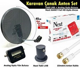 Resim Antenci 40 CM Delikli Karavan Çanak Anten Seti - Next HD Uydu Alıcısı - Analog Uydu Bulucu 