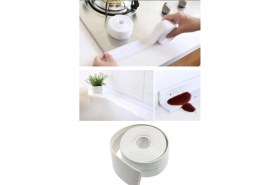 Resim Banyo Küvet Mutfak Lavabo Beyaz Su Sızdırmaz Bant Su Geçirmez Kenar Bandı Tamir Bandı (3.2 Metre ) 