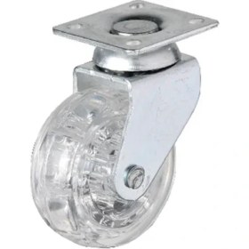 Resim 325 - 50X20 mm Şeffaf Makaralı Tablalı Teker 4 Adet 