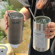Resim SYLOVE Paslanmaz Çelik İzoleli Kahve Bardağı, 600ml/360ml Çift Duvarlı Vakum Termos, Buzlu Amerikan Kahvesi İçecekleri İçin, Sızdırmaz Seyahat Bardağı, Kapaklı, Taşınabilir İçecek Konteyneri | Ergonomik Kolu | Dayanıklı Yapı, Kahve Seyahat Bardağı 