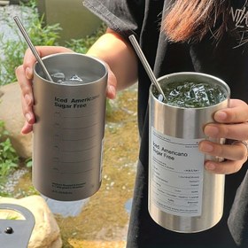 Resim SYLOVE Paslanmaz Çelik İzoleli Kahve Bardağı, 600ml/360ml Çift Duvarlı Vakum Termos, Buzlu Amerikan Kahvesi İçecekleri İçin, Sızdırmaz Seyahat Bardağı, Kapaklı, Taşınabilir İçecek Konteyneri | Ergonomik Kolu | Dayanıklı Yapı, Kahve Seyahat Bardağı 