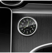 Resim Oldfriend Siyah 1 Adet Işıklı Dekoratif Araç Saati Mini Kuvars Analog Gösterge Paneli Yapışkanlı Saat 