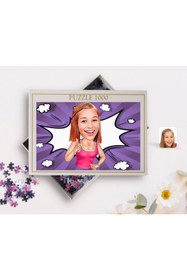 Resim Bk Gift Kişiye Özel O Bir Çiçek Karikatürlü 1000 Parça Profesyonel Puzzle-1 