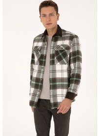 Resim U.s. Polo Assn. Erkek Açık Haki Gömlek Desenli 50308257-vr183 Acık Hakı 