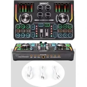 Resim Midex Gmx-1 Titanium Set Efektli Ses Kartı Mikrofon Kulaklık Stand Kayıt Canlı Yayın (Pc ve Telefon) 