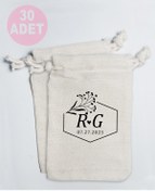 Resim ARTIN REKLAM Kişiye Özel Baş Harfi Baskılı Kına Kesesi 30 adet 