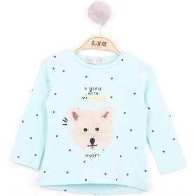 Resim Toontoy Kids Toontoy Kız Bebek Köpek Nakışlı T-shirt Mint Yeşili 