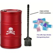 Resim Dashanshop Kırmızı Siyah Kuru Kafalı Alüminyum Araç Küllüğü 5 Söndürme Kumlu Fırça Hediyelik 