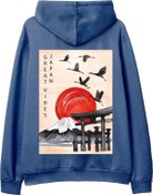 Resim Japan Sırt Baskılı Hoodie-Royal Mavi Lambuka Store