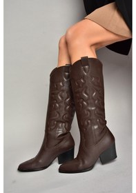 Resim Fox Shoes T296815009 Kahverengi Kovboy Model Kadın Çizme Kahverengi-suni Deri Kahverengi 