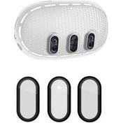 Resim Pazly Meta Quest 3 Kılıf + Titanyum Cam Lens Film + Vr Kulaklık Aksesuarları - Açık Gri / Siyah Açık Gri / Siyah 