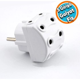 Resim Nzb Fiş Priz Golyat Çoklu Grup Priz Çoğaltıcı Beşli Golyat Elektrik Prizi 5'li 