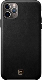 Resim Spigen iPhone 11 Pro Max ile Uyumlu Kılıf La Manon Câlin Premium Deri Tasarım Chic Black 