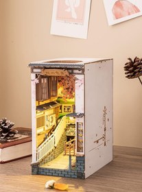 Resim ROBOTIME Rolife DIY Book Nook Kit Bookend Stand Bookshelf Insert Bookcase Miniature Doll House Light 3D Puzzles TGB01-09 - TGB05 