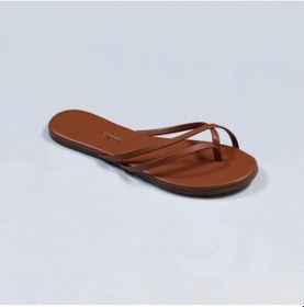 Resim Kadın Taba Çift Bant Günlük Şık Parmak Arası Terlik-4105 Taba 