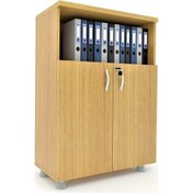 Resim Modüler Dünyası Kapaklı Kitaplık Dosya Dolabı Teak - 80X38X117 (307708166) Teak 